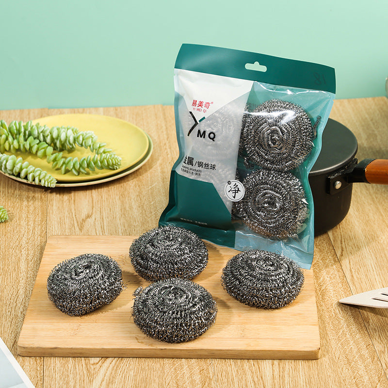 Supermarket Supply Steel Wire Ball Kitchen Cleaning Household Cleaning Ball Stainless Steel Pot Brush Dishwashing Brush Spot Drop Shipping