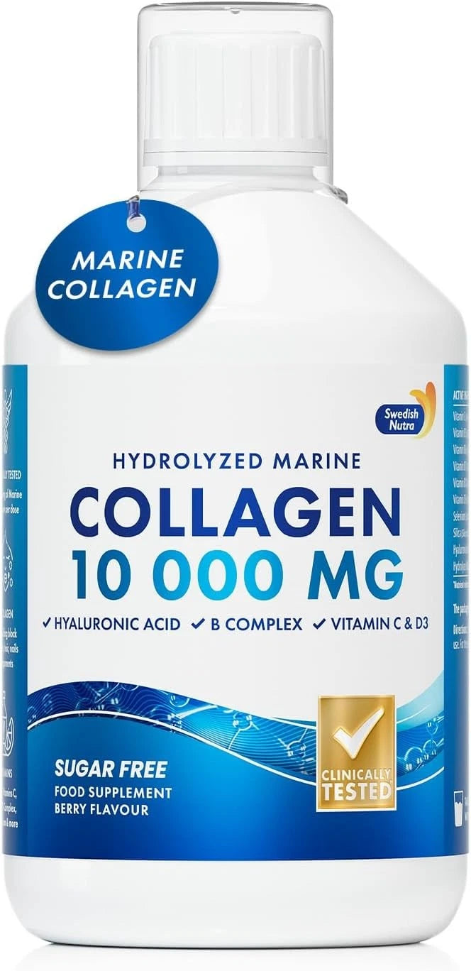 Swedish Nutra Hydrolyzed Marine Collagen Liquid Supplement 500 ml 20 Day Supply