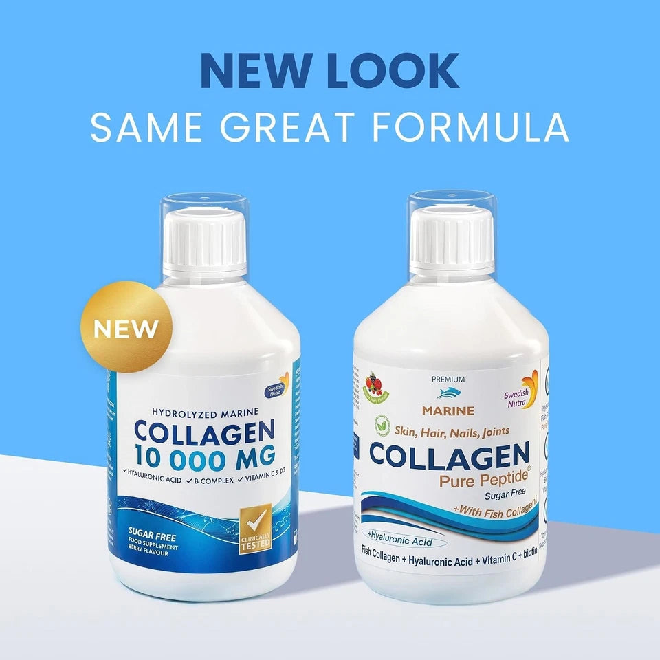 Swedish Nutra Hydrolyzed Marine Collagen Liquid Supplement 500 ml 20 Day Supply